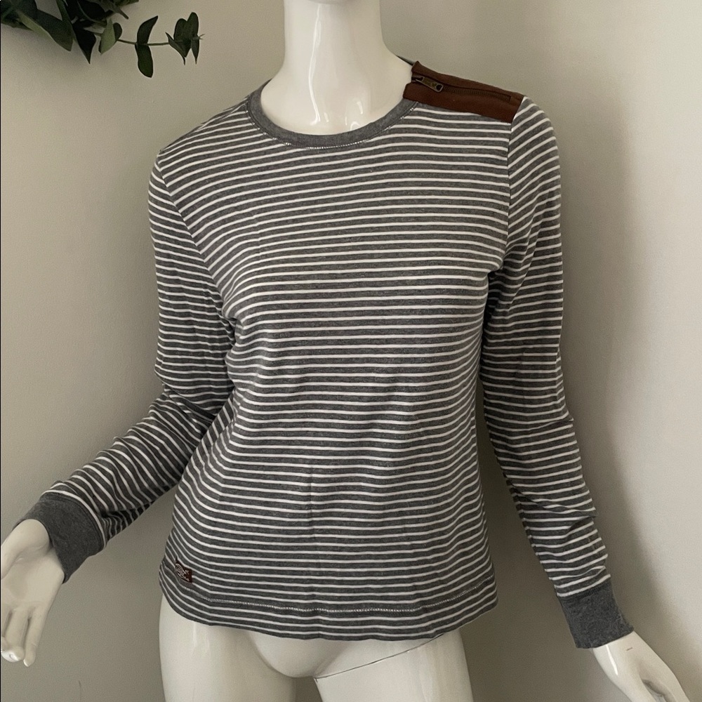 Ralph Lauren Gray Striped Long Sleeve Shirt